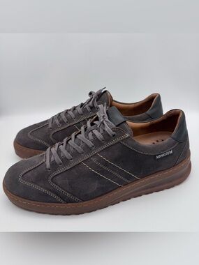 Mephisto Jumper Gray Suede Sneakers Men Size 10.5 Lace Up Comfort Shoes EUC